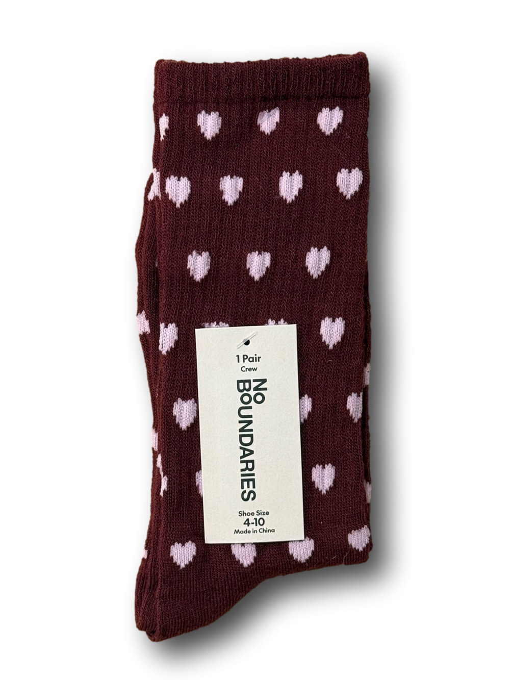 3/$15 Pink Hearts Funny Novelty Crew Socks - NWT